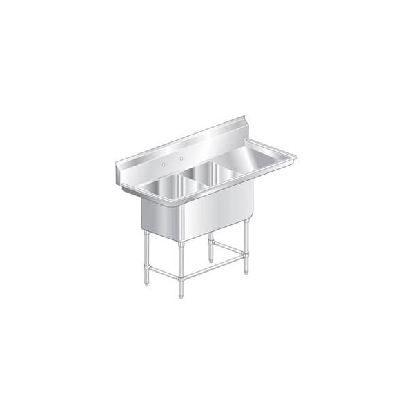 Aero Aero Manufacturing Company Two Bowl Aerospec SS NSF Sink w/ 36W Right Drainboard 2F2-2116-36R - main
